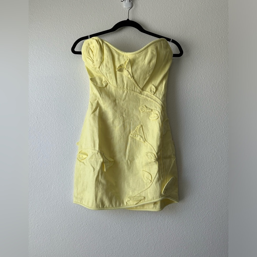 ZIMMERMANN Matchmaker strapless appliquéd linen mini dress US 4 - Picture 8 of 10